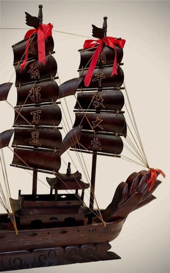 Vintage Handcrafted Wooden Dragon Boat