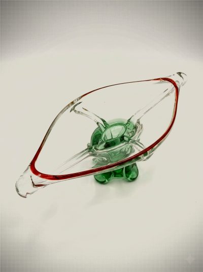 Vintage Murano Sommerso Gondola Centerpiece Bowl
