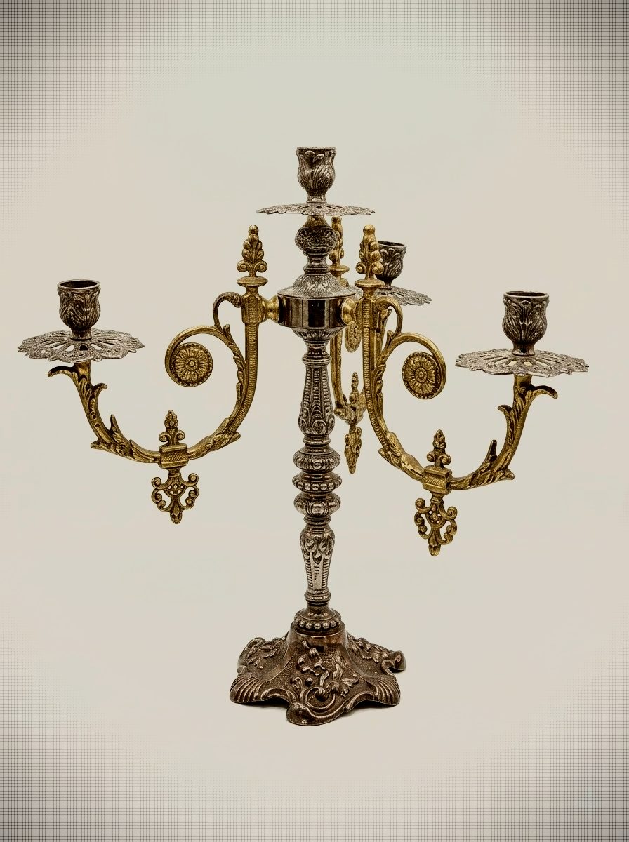 Silver-Plated Four-Light Candelabrum – Rococo Revival