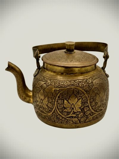 Engraved Brass Teapot – Vintage Indian Style