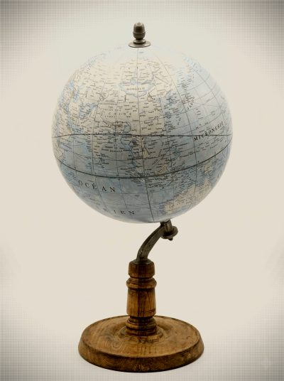 Large Vintage-Style Terrestrial Globe