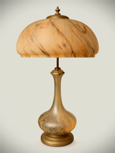 Pair of Vianne pour Suberville Marbled Glass Table Lamps