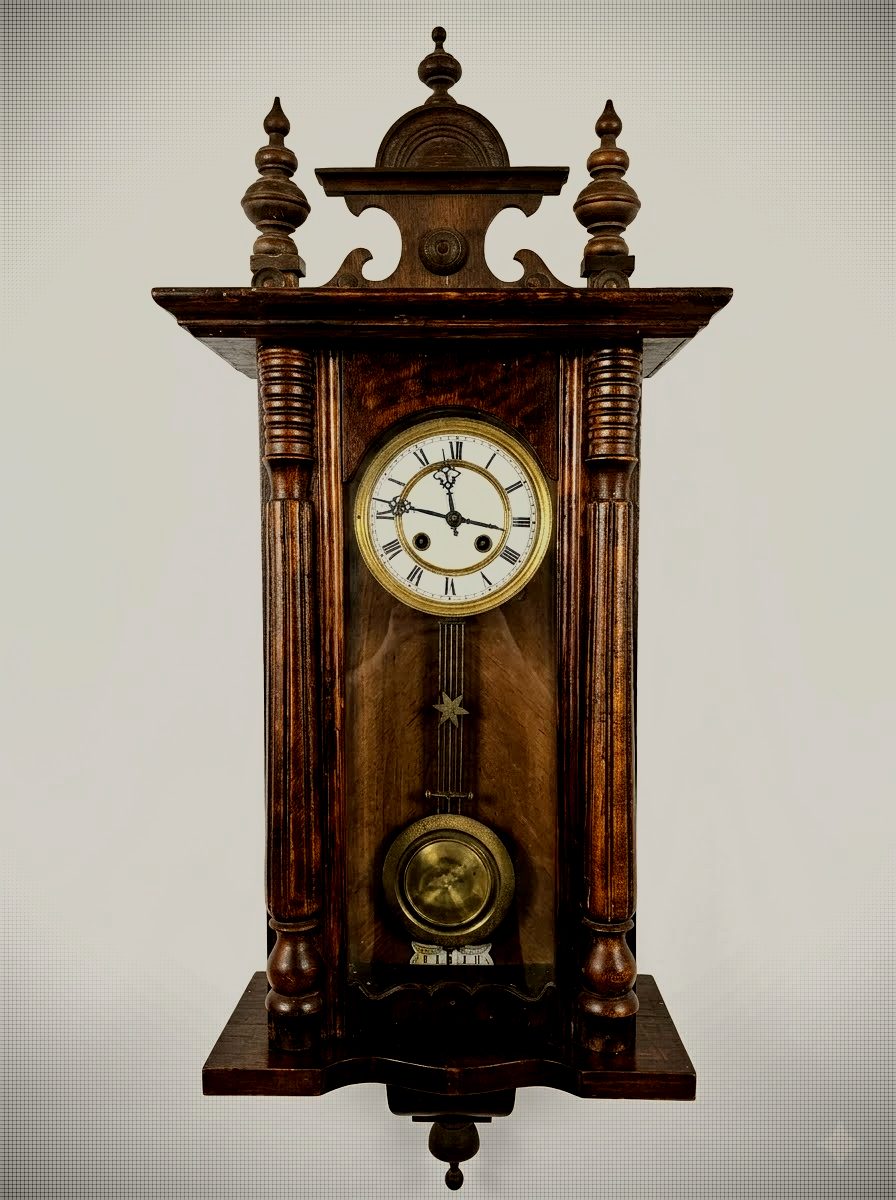 Antique Late-Victorian Vienna Regulator Wall Clock