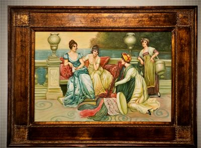 Regency-Style Salon Conversation Scene – Oil on Canvas