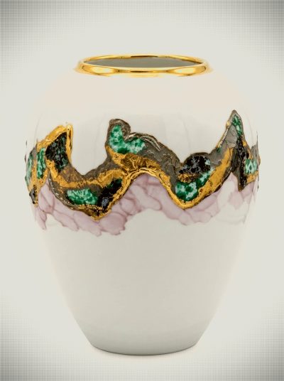 Vase en porcelaine à décor abstrait AK Kaiser, Allemagne de l'Ouest, par Keller, 1992
