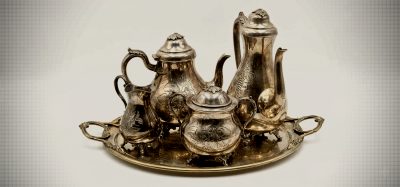 Service à thé et à café ancien de style victorien, avec son plateau