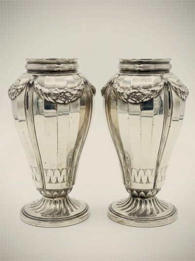 Christofle Gallia Art Nouveau Laurel Soliflore Vases