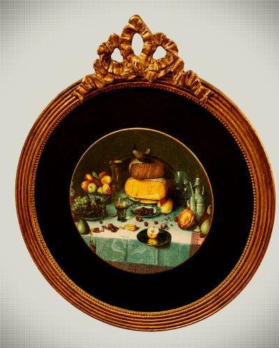 Pair of Framed Floral Porcelain Cabinet Plates