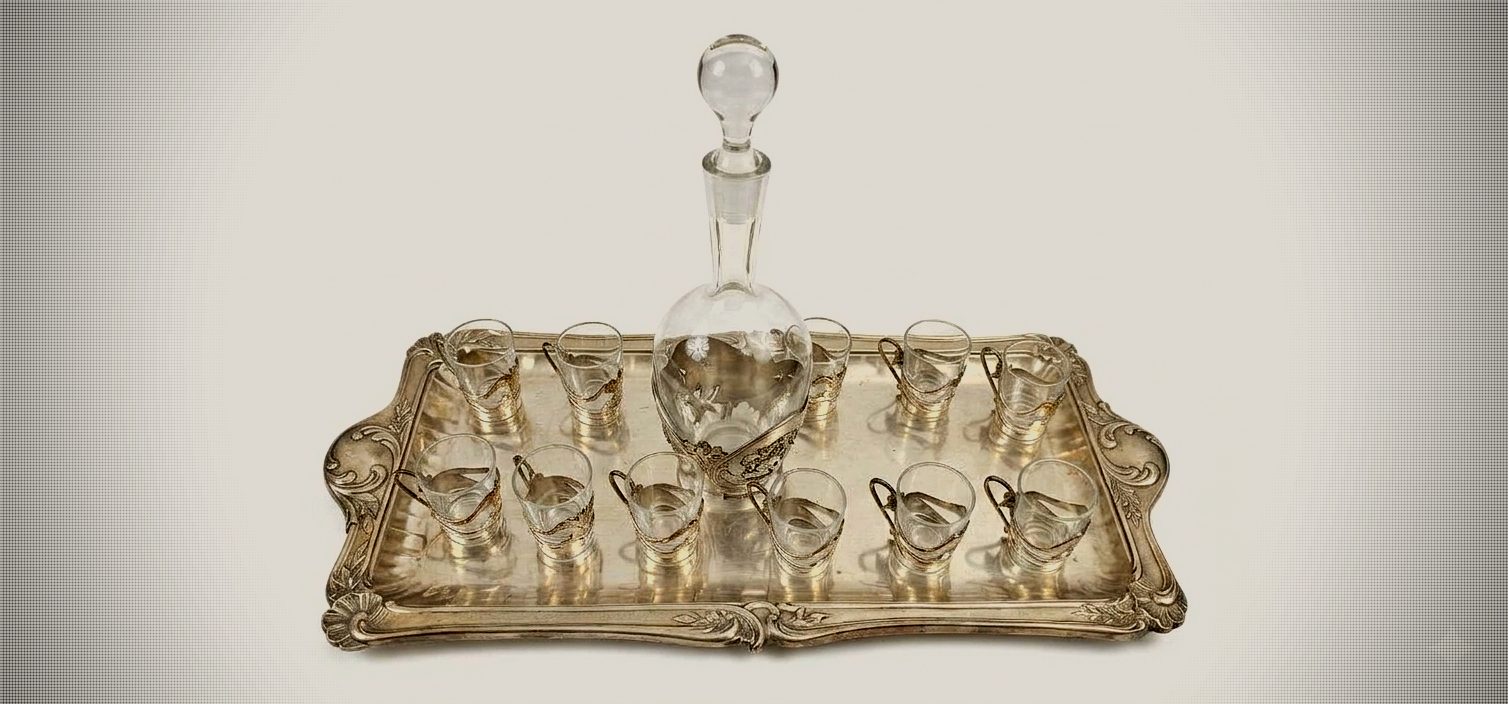 Antique French Art Nouveau Liqueur Set by Orfèvrerie Gallia (Christofle)