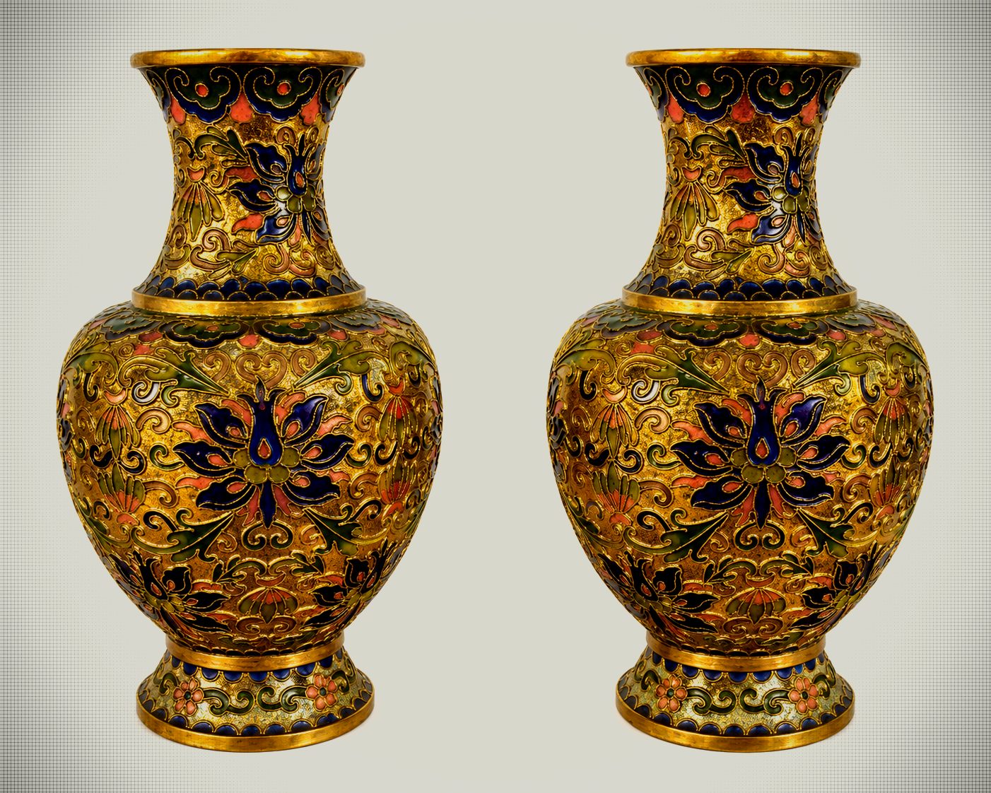 Pair of Chinese Cloisonné Vases