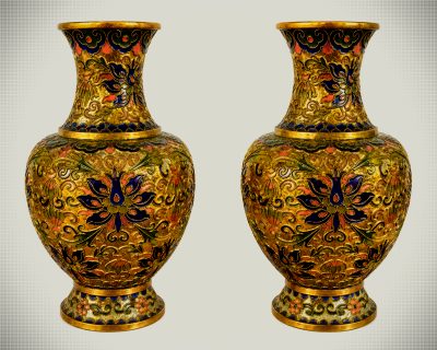 Pair of Chinese Cloisonné Vases