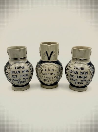 Vintage Marzi & Remy Stoneware Wine Pitchers (Set of 3)