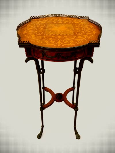 Pair of French Belle Époque Marquetry Side Tables
