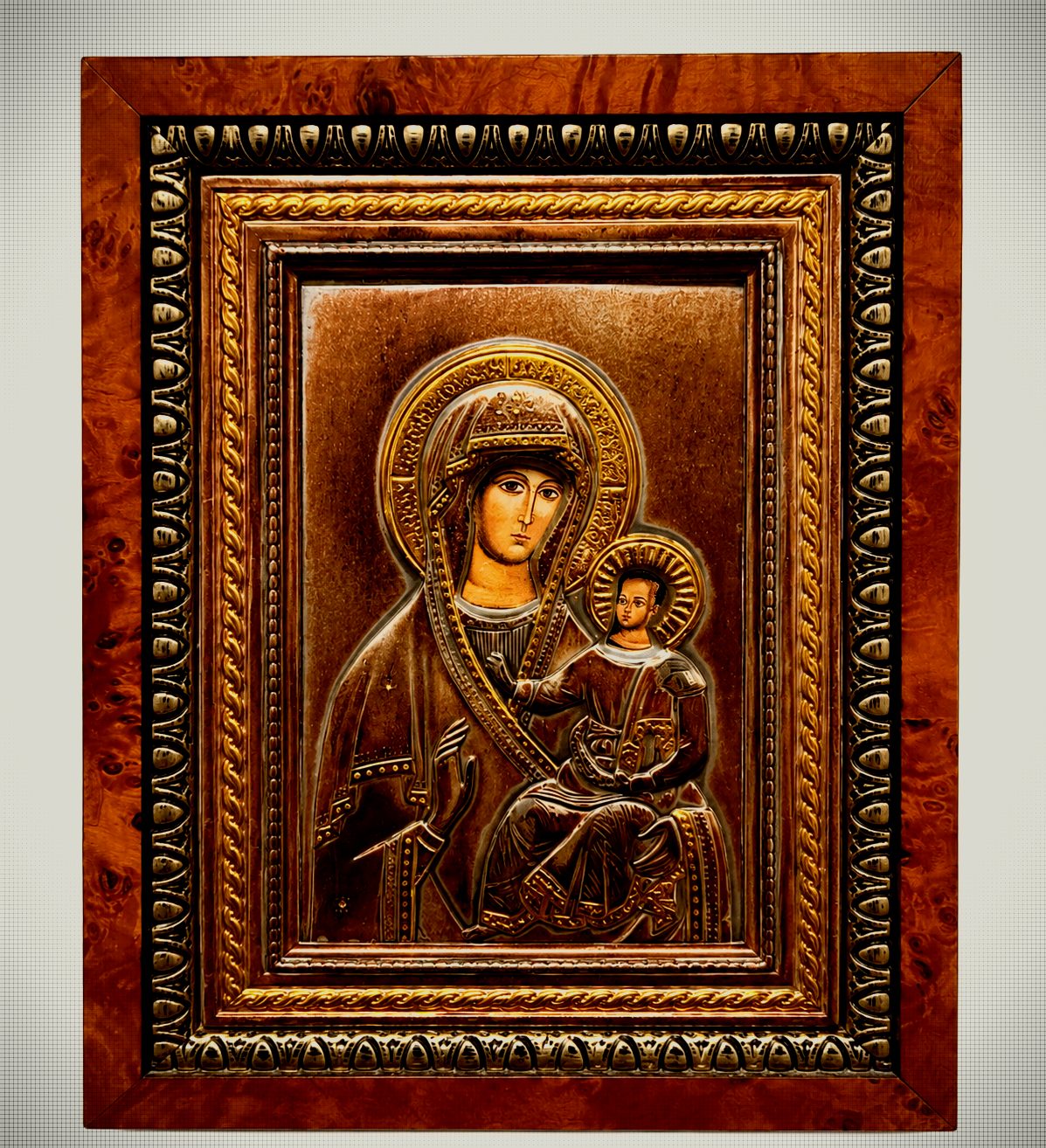 Italian 925 Sterling Silver Madonna and Child Icon
