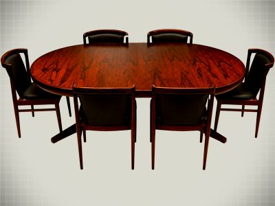 Ørum Møbler Rosewood Dining Set – Table & 6 Chairs