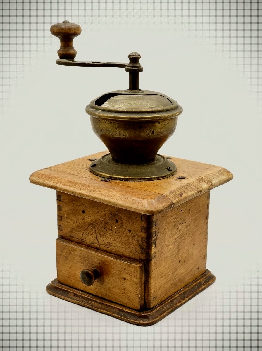 Vintage Hand-Crank Manual Coffee Grinder