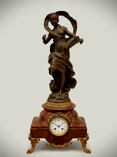 Monumental French Art Nouveau Salon Clock