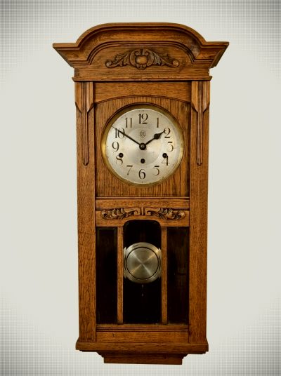 Antique German Box Regulator Wall Clock