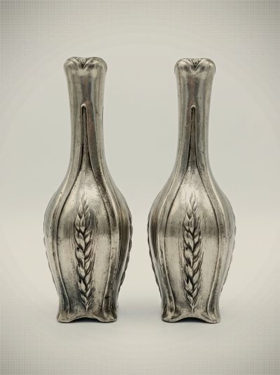 Pair of Christofle Gallia Model 4852 Wheat-Ear Vases