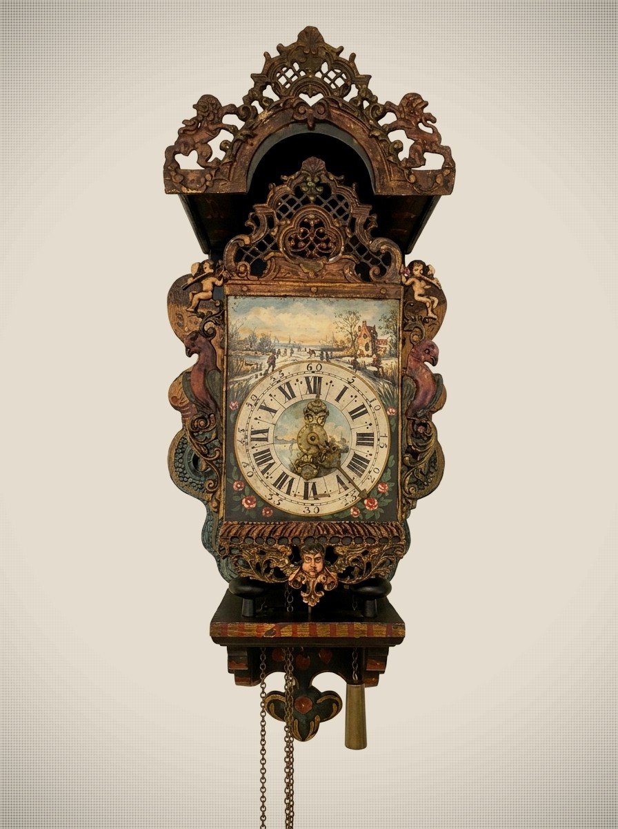Horloge hollandaise Stoelklok – Fin du XVIIIe siècle