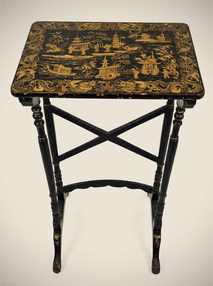 Antique Chinese Export Chinoiserie Nesting Tables