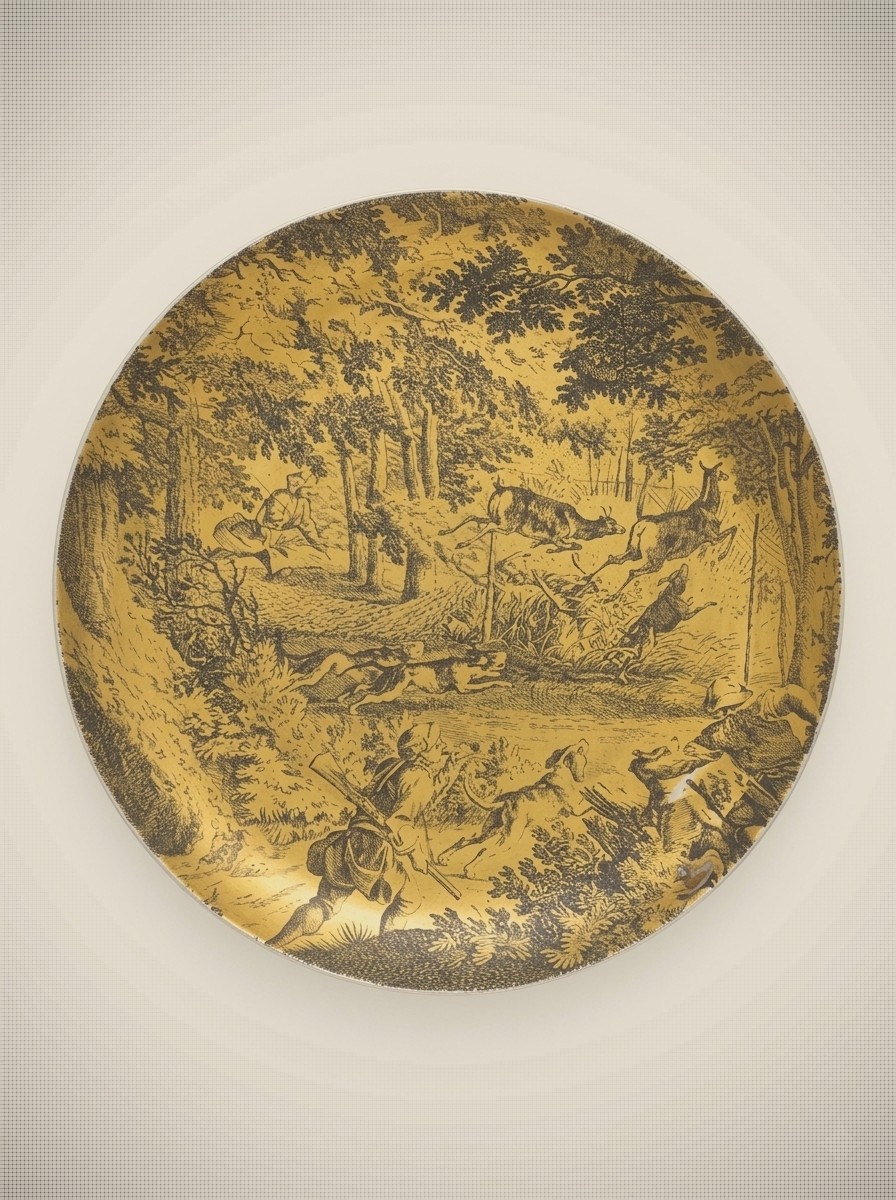 Three-Piece Set of Vintage Fürstenberg Porcelain Wall Plate