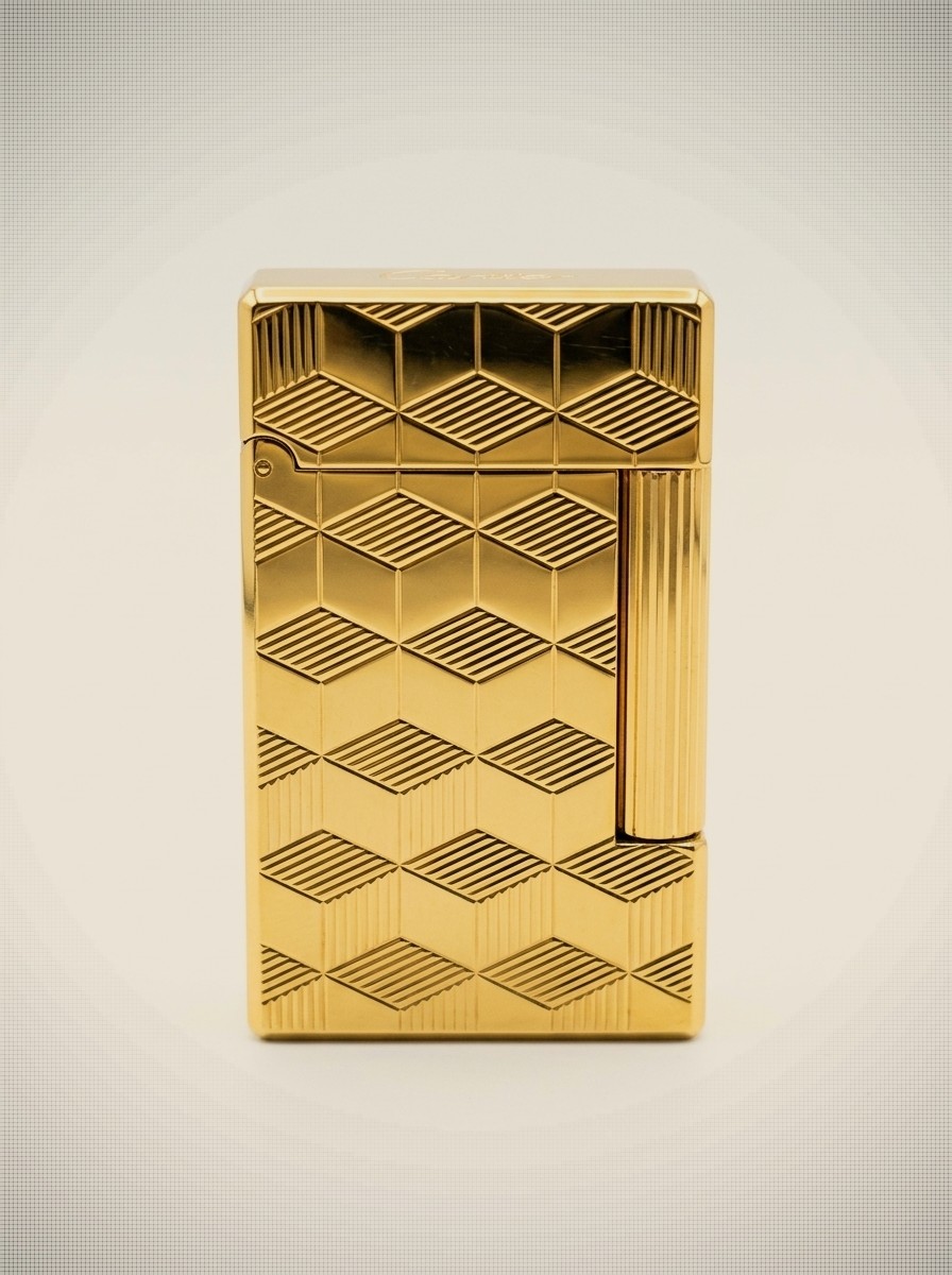 S.T. Dupont Initial Cube Golden Lighter